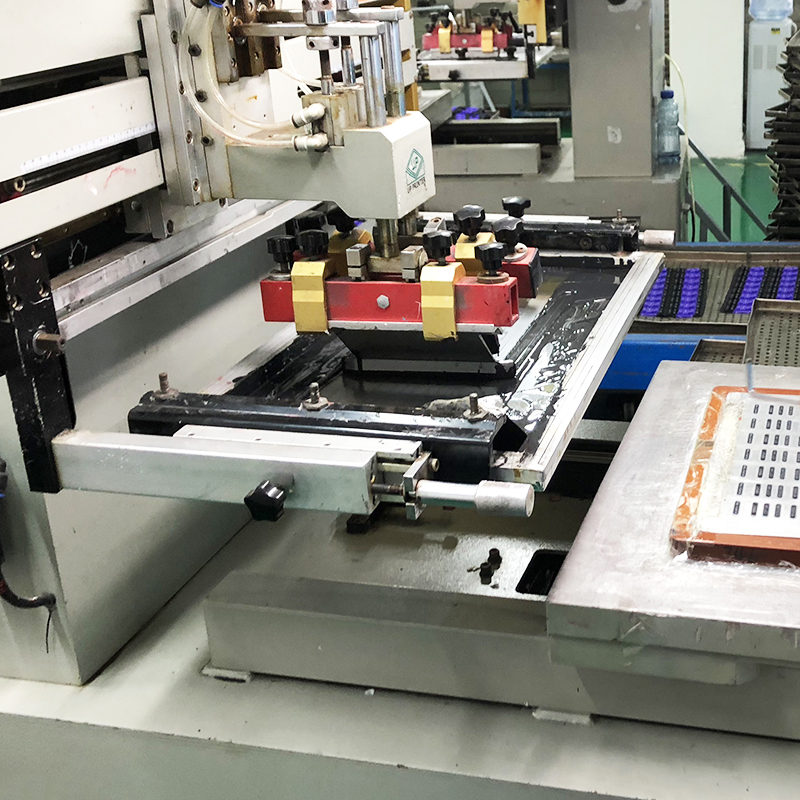 Silkscreen printing machine running conductive ink for silicone keypads