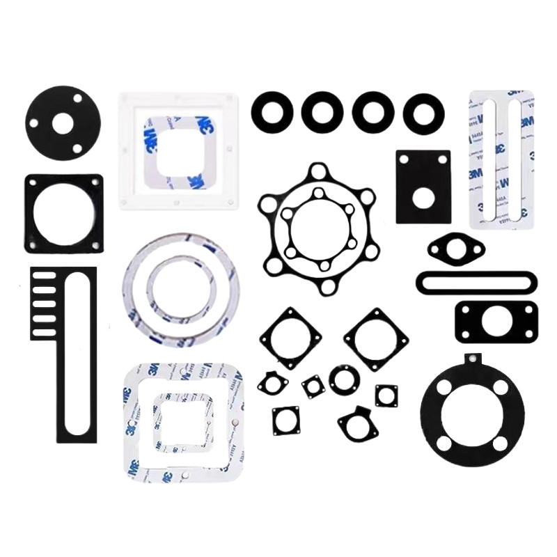 Molded silicone gasket outlines including finger shapes, flanges and small frames with 3M backing
