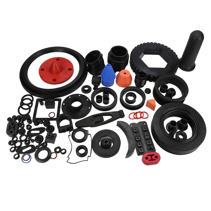 Various silicone rubber products in different shapes, including seals and gaskets.