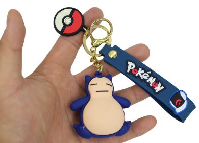 Blue cartoon rubber key chain