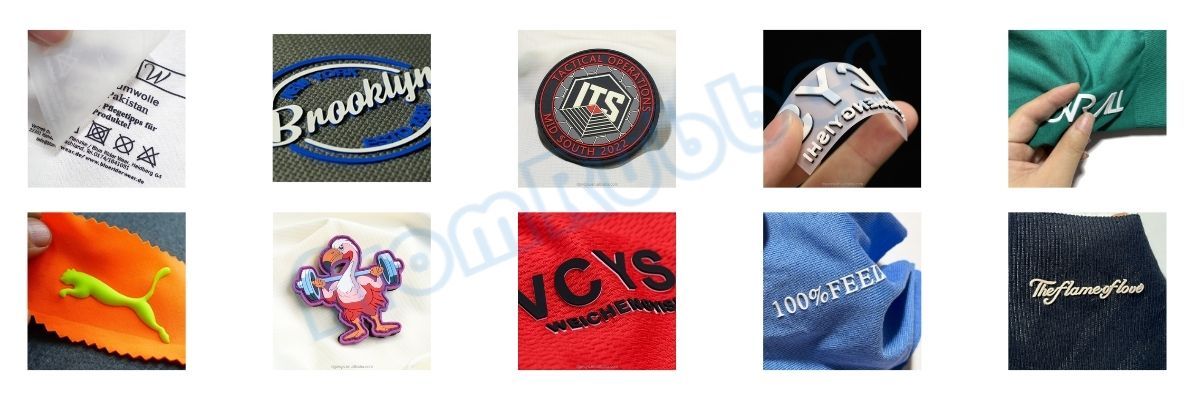 Custom heat transfer rubber patches on sports apparel