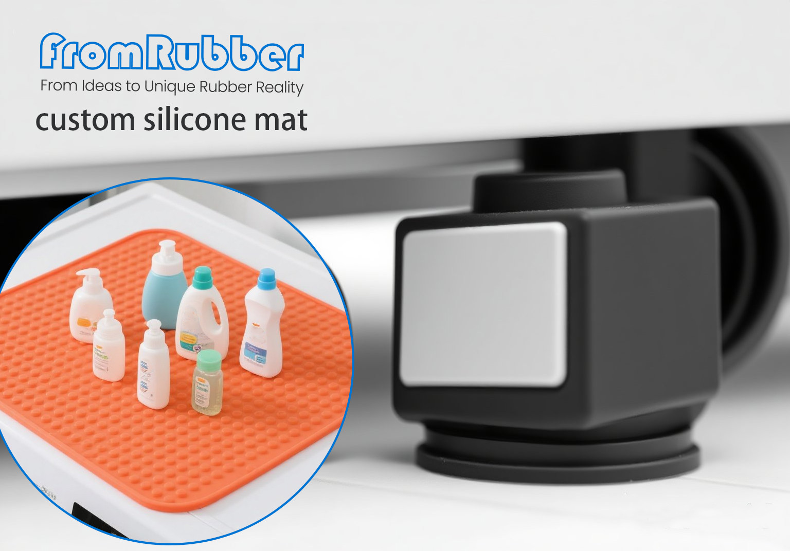 Custom non-slip silicone rubber mat for washing machines