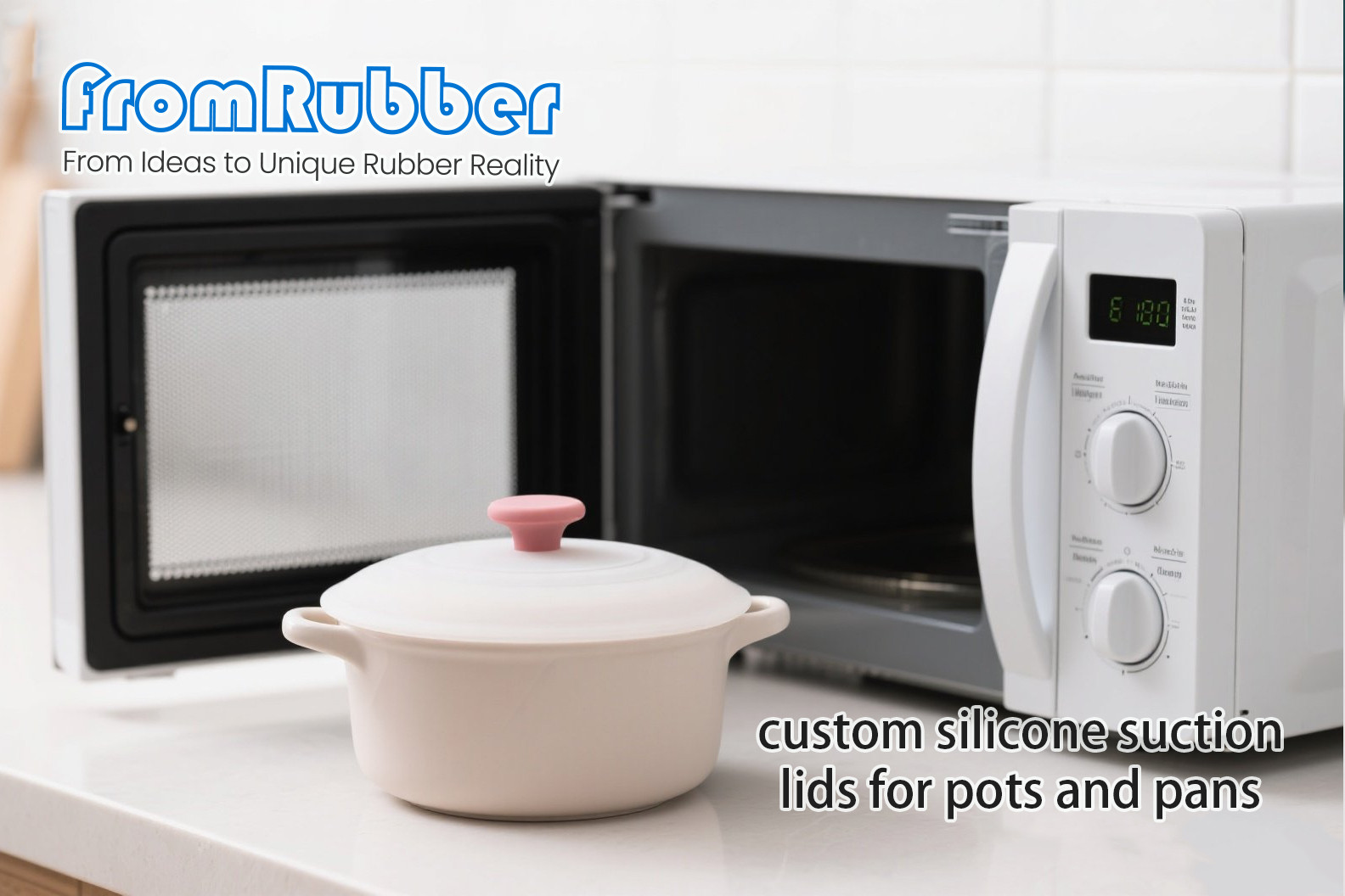 Branded silicone bowl covers in different sizes and packaging