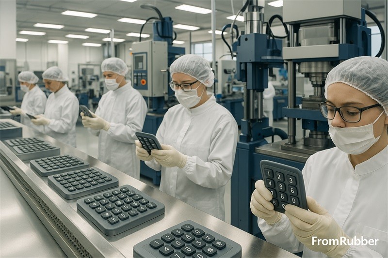 FromRubber's conductive keypad production line
