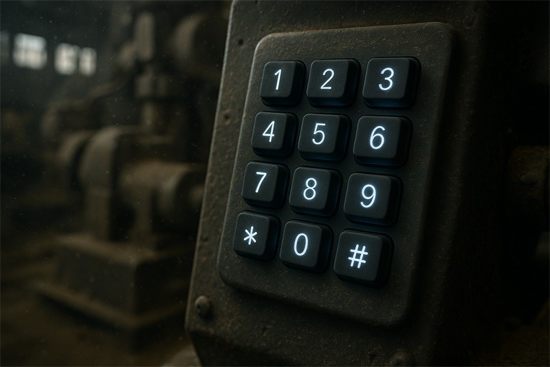 Rugged conductive keypad on industrial control panel