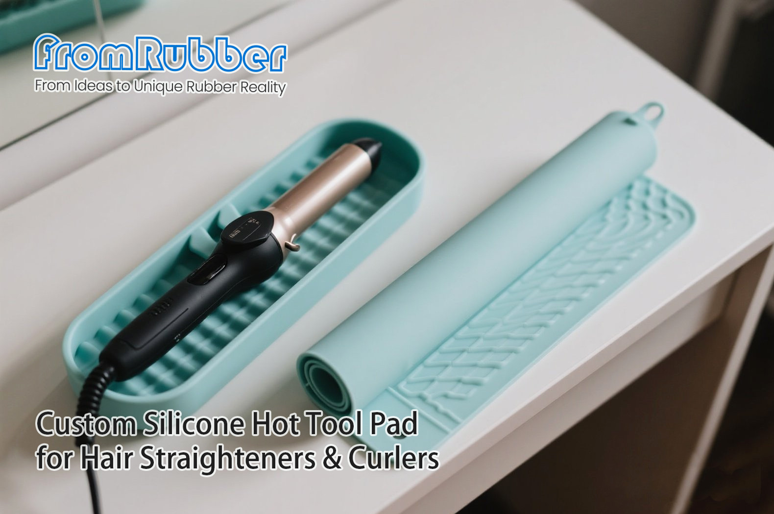 Premium silicone heat pad for flat irons and curling wands
