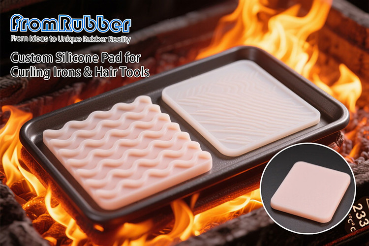 Wave vs Solid silicone pad heat resistance test on marble surface at 450°F