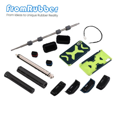 Custom Plastic Metal Parts Covered Rubber One-piece Overmolding