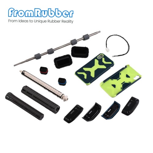 Custom Plastic Metal Parts Covered Rubber One-piece Overmolding