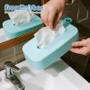 Suction Cup Silicone Tissue Box Holder Toilet Paper Storage for Bathroom
