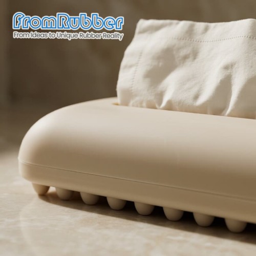 Suction Cup Silicone Tissue Box Holder Toilet Paper Storage for Bathroom