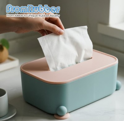 Suction Cup Silicone Tissue Box Holder Toilet Paper Storage for Bathroom