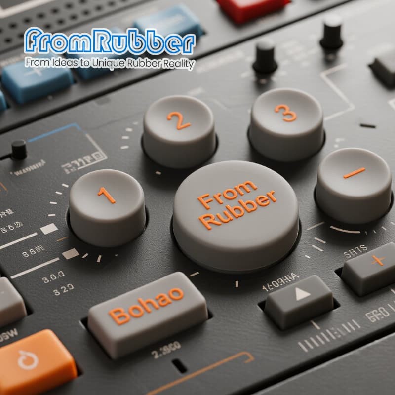Raised profile silicone keypad buttons