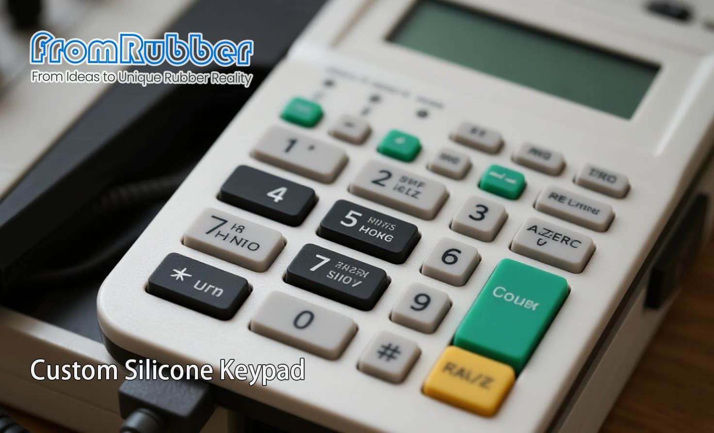 PCB contact keypad with conductive traces visible beneath membrane