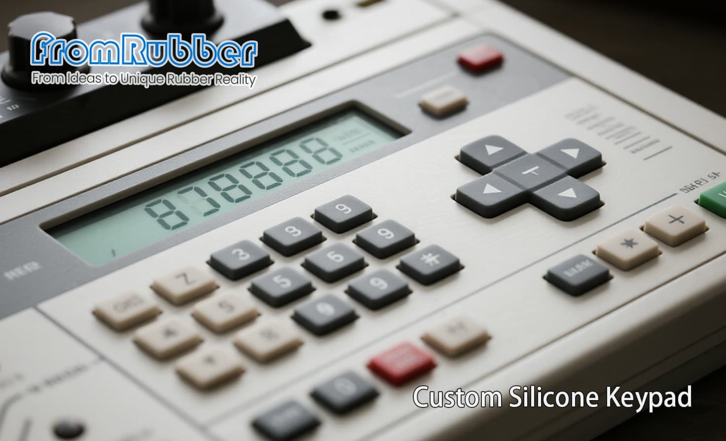 Rubber buttons installed in industrial control panel
