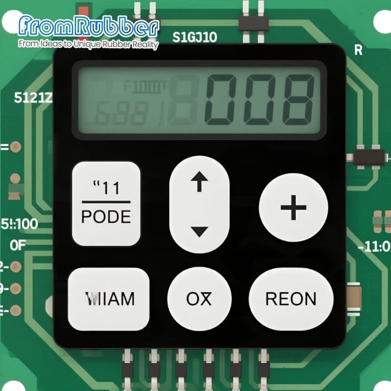 Close-up of waterproof silicone membrane switch