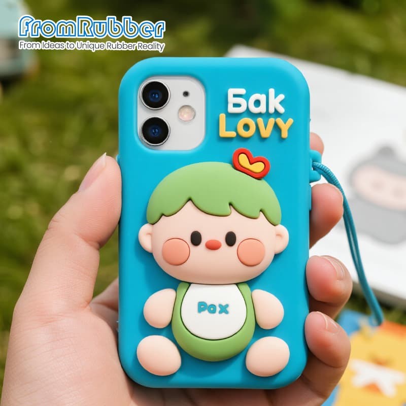 Funny Cartoon Silicone Phone Case Side