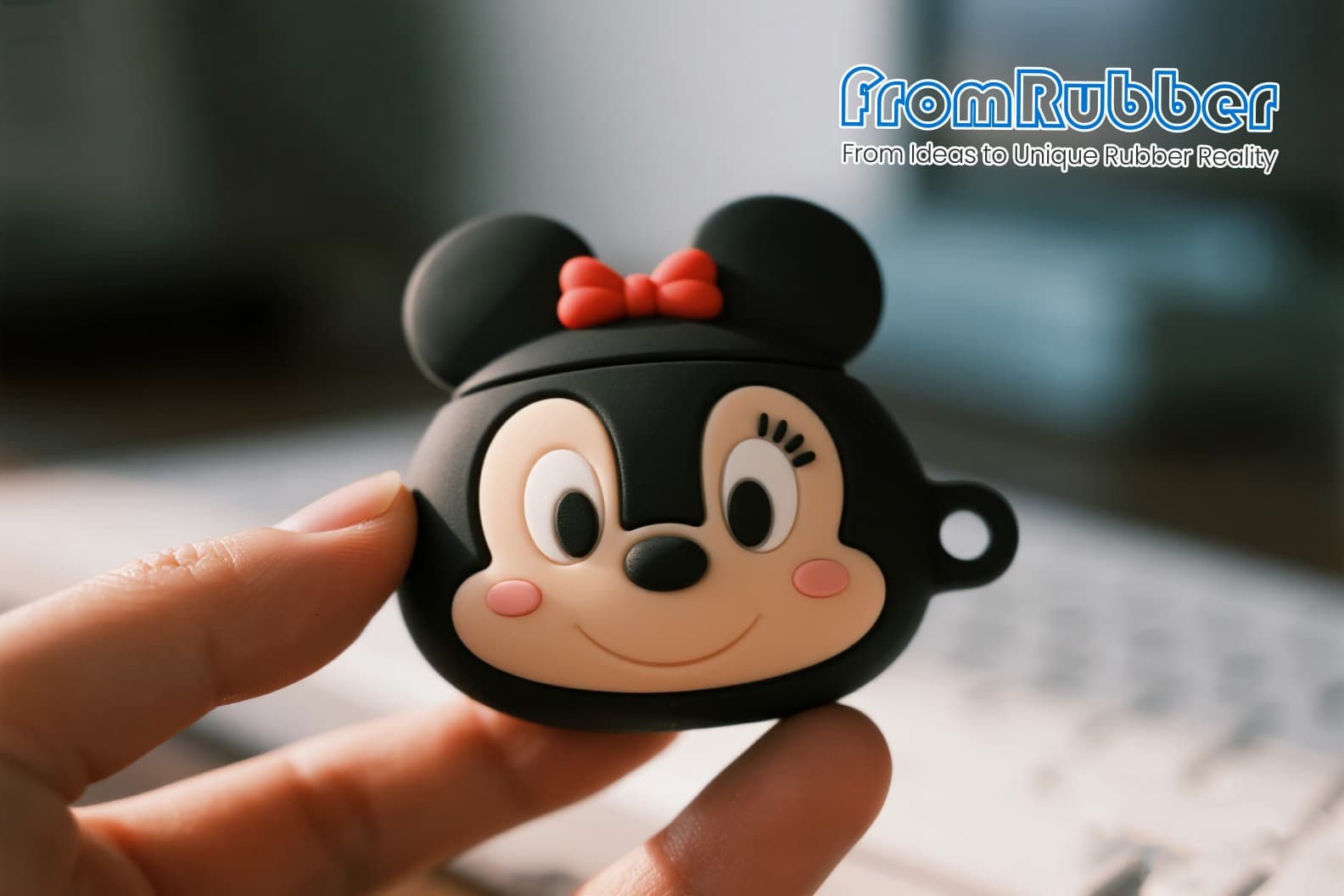 Close-up of textured silicone earphone case for better grip