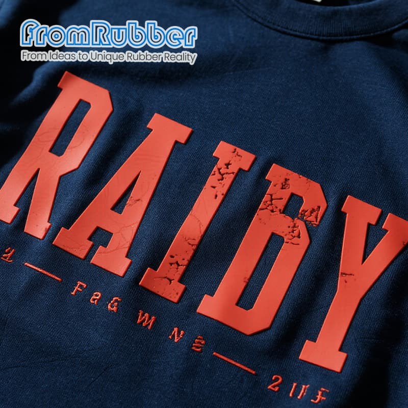 Close-up of Silicone Patch Letters on Shirt