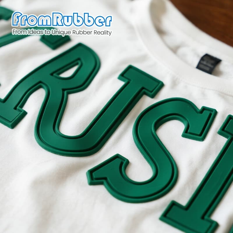 Heat Transfer Letter Silicone Patch on T-shirt