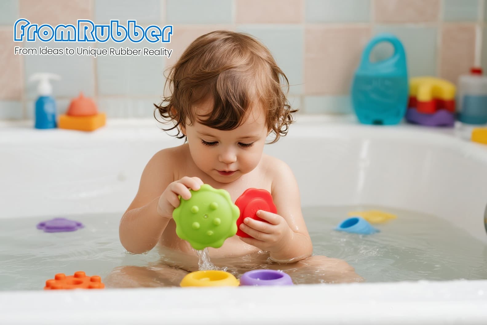 Colorful silicone water play toys for bath time