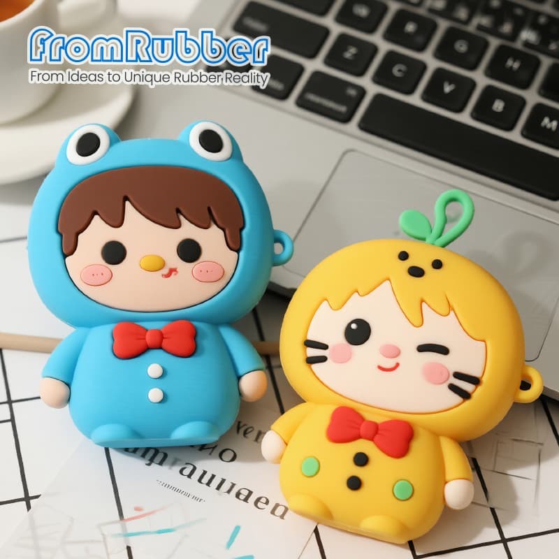 Cartoon silicone power bank cover for scratch protection