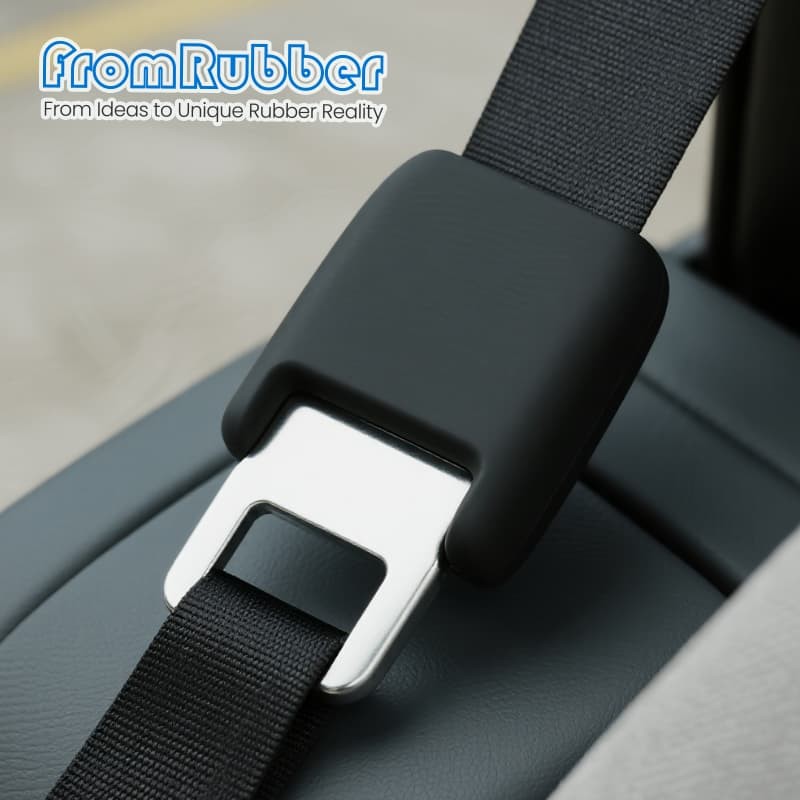 Custom silicone seat belt buckle sleeve design