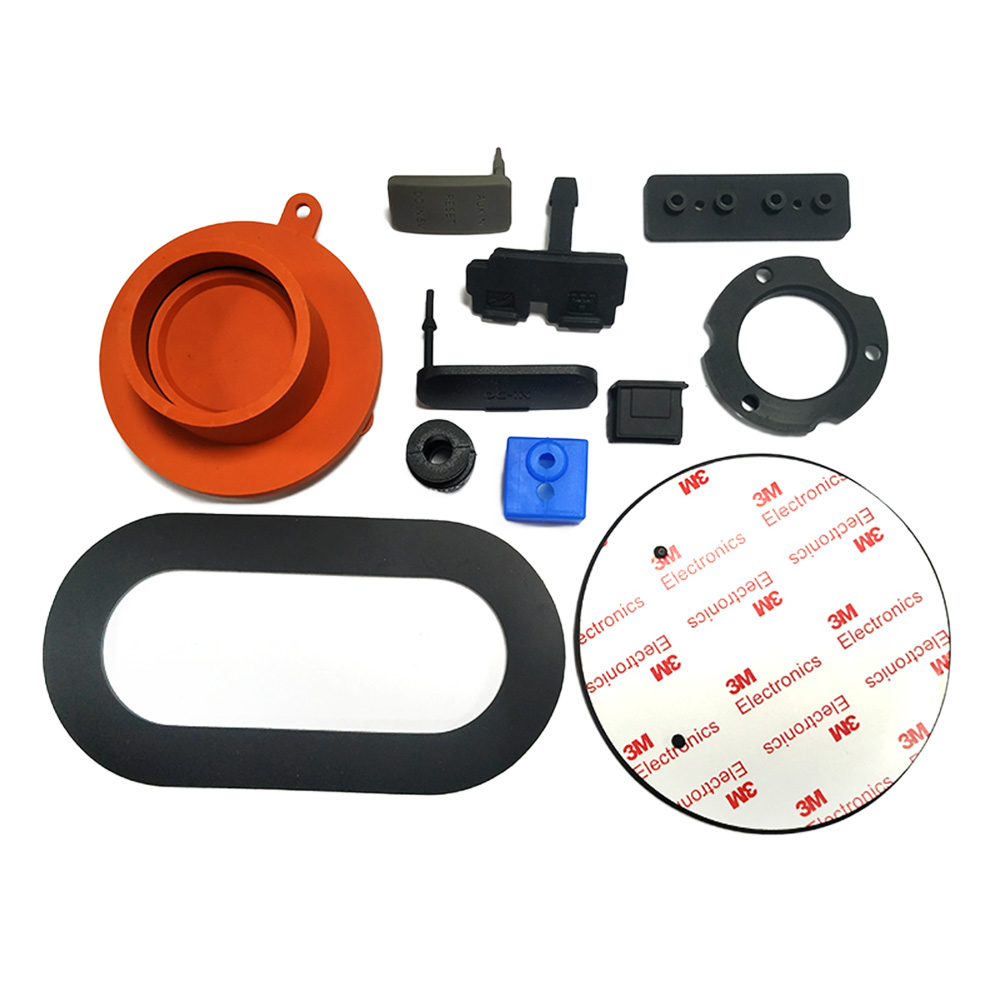 Custom die-cut silicone pad shapes with adhesive backing