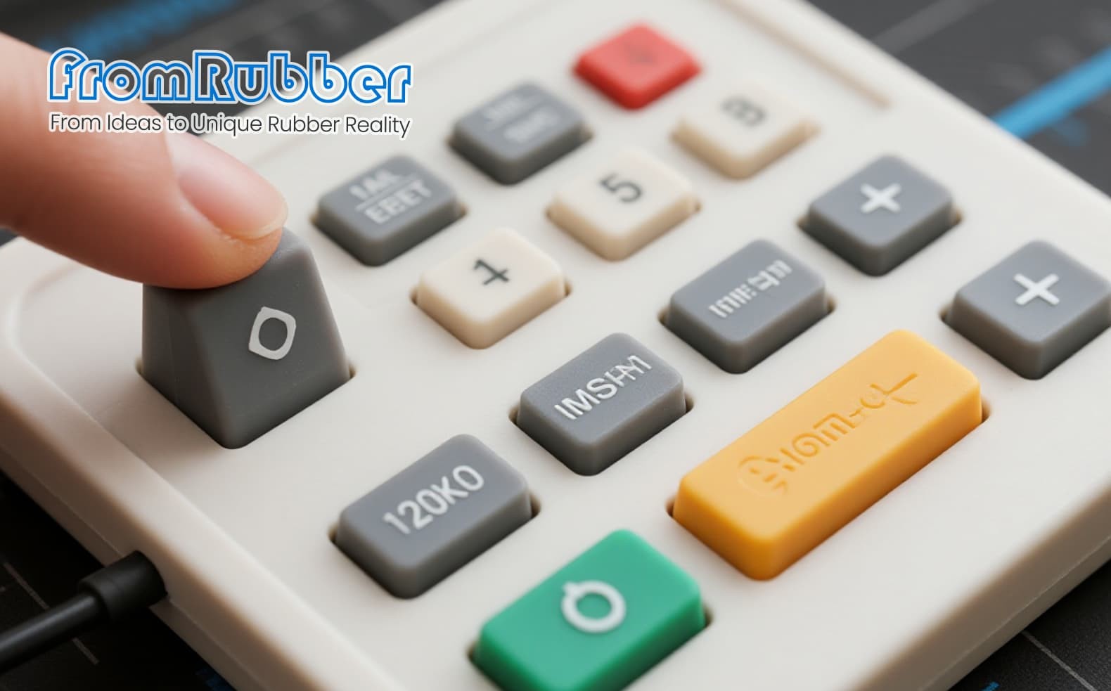 close-up of conductive silicone keypad buttons