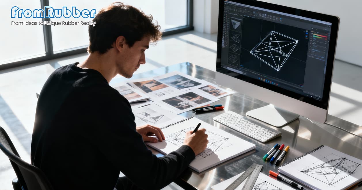 Custom rubber button design process showing shape, texture and tactile feedback considerations