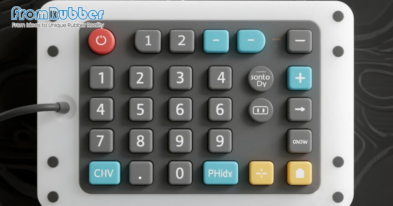 Custom designed rubber keypads with various shapes and backlighting
