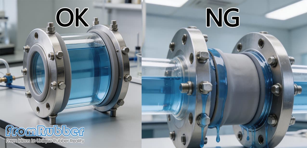 Fromrubber laboratory oil immersion testing of silicone gaskets