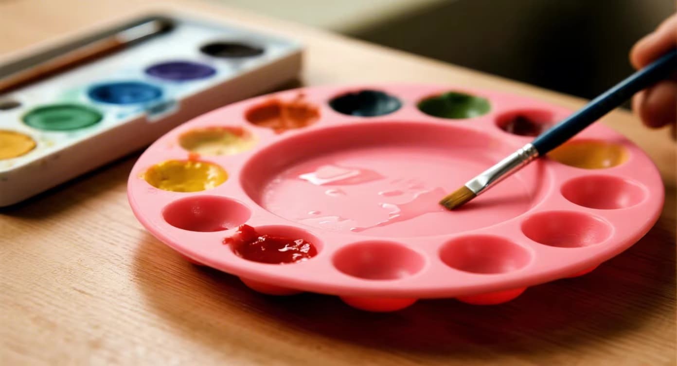 Professional makeup silicone palette by FromRubber – ideal for foundation mixing, cream blushes, and hygienic beauty application