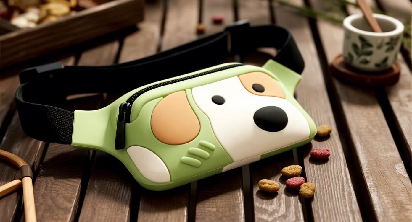 Does the silicone training dog waist bag stay closed securely while running?