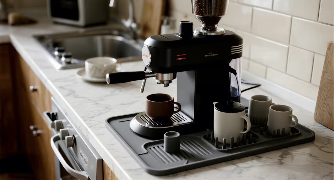 Is the silicone coffee mat's lip high enough to contain a backflush water discharge from grouphead?