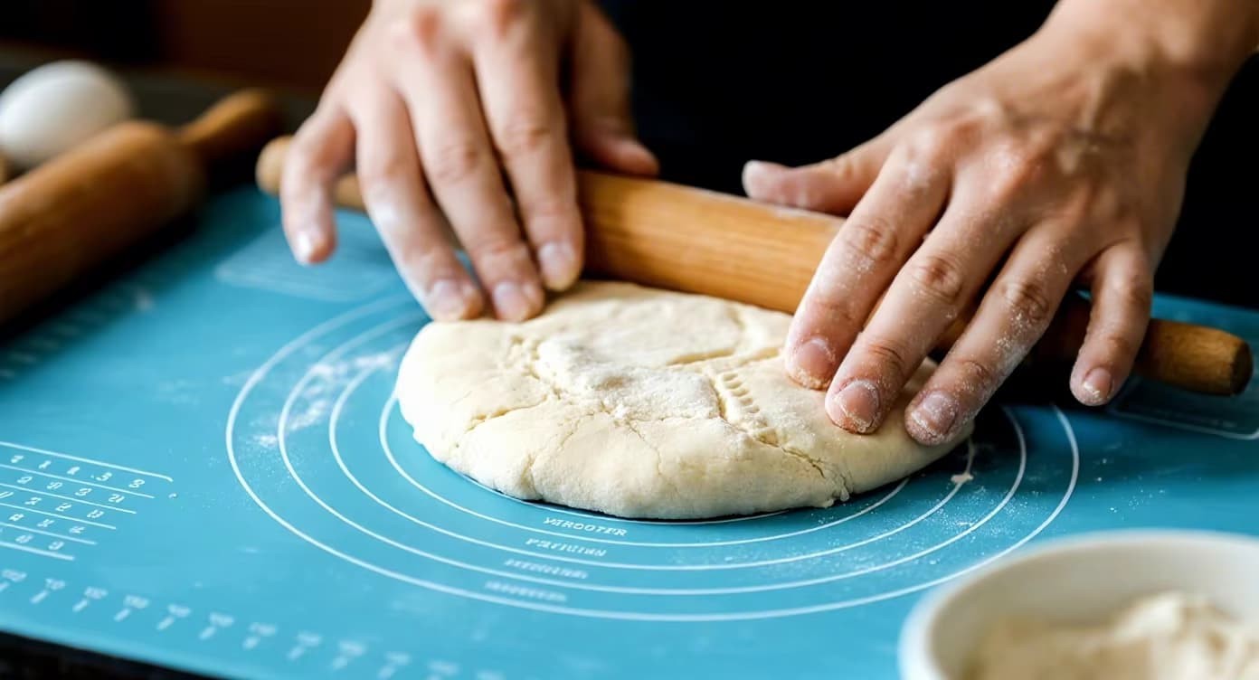 FromRubber silicone powder applicator pad for baking and cooking - even powder distribution and non-stick surface