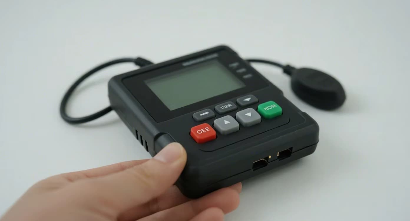 FromRubber durable silicone buttons on battery tester compared to worn rubber keypad - workshop environment