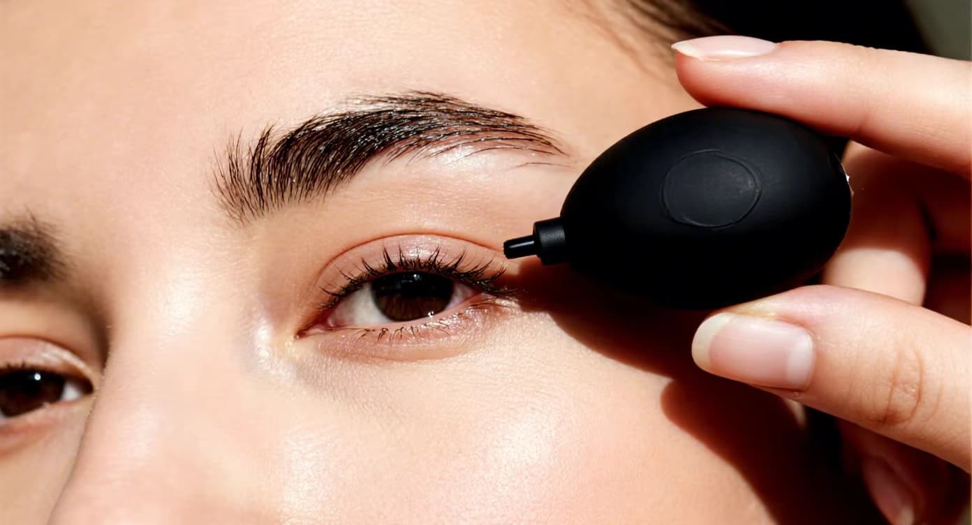 Custom silicone dusting ball used for gently blowing eyelash extensions in a clean salon environment — FromRubber