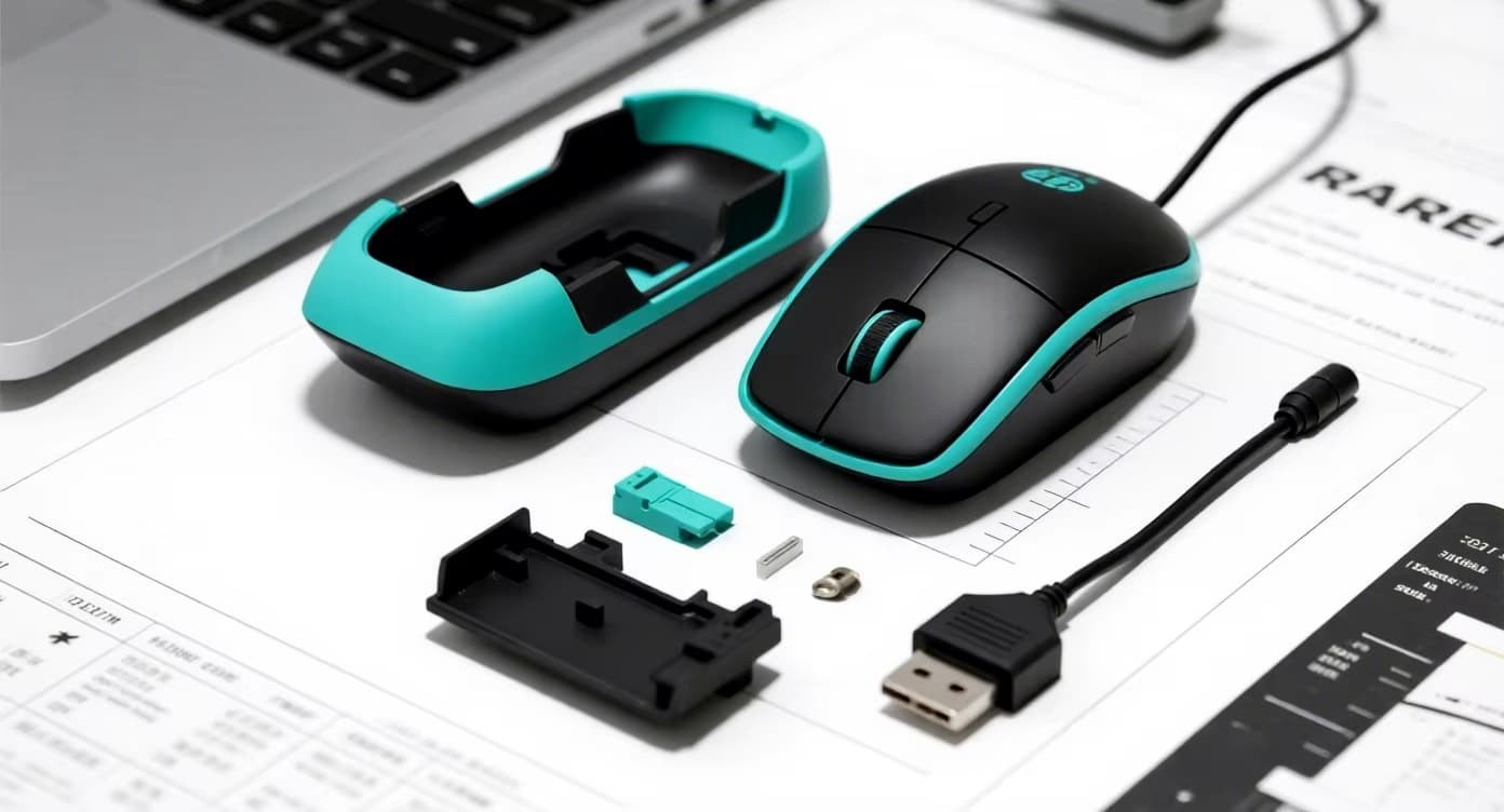 Separate injection molds required for mouse upper shell and lower base - technical reasons explained by FromRubber