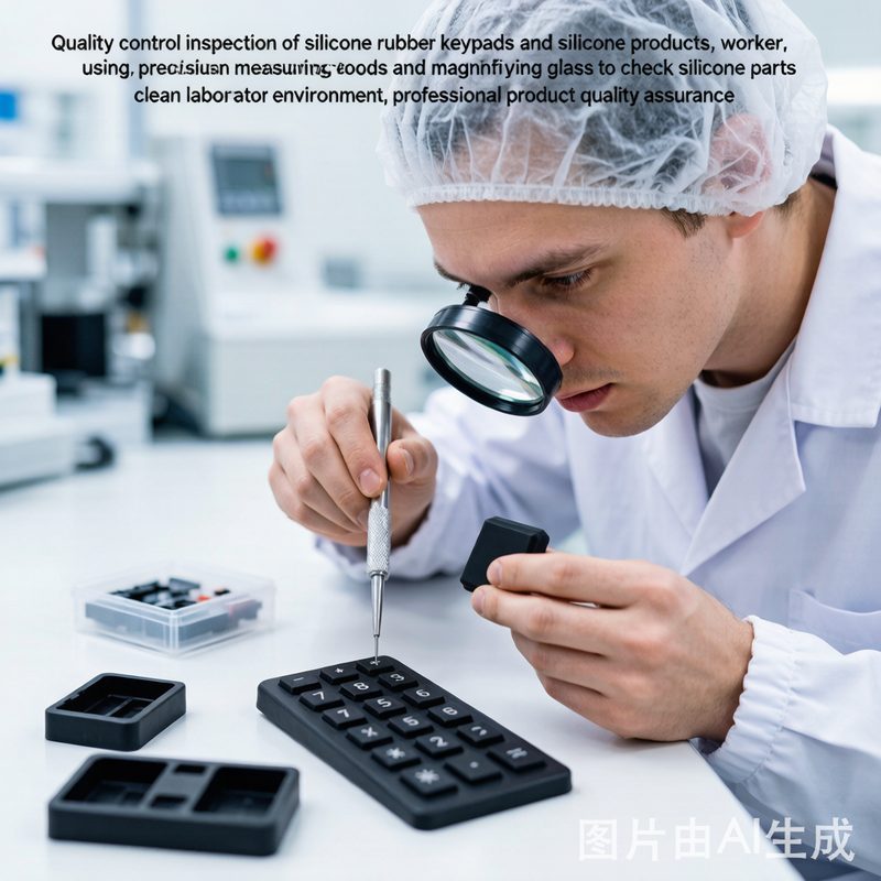Quality control inspection of silicone rubber parts in laboratory environment