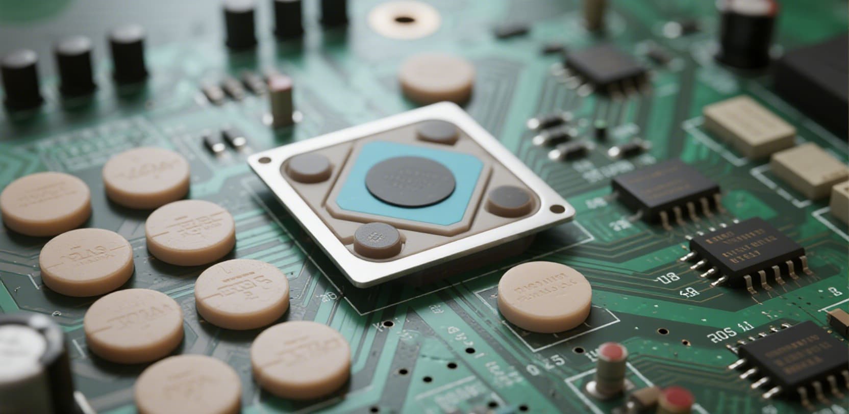 Close-up of electronic components on a circuit board