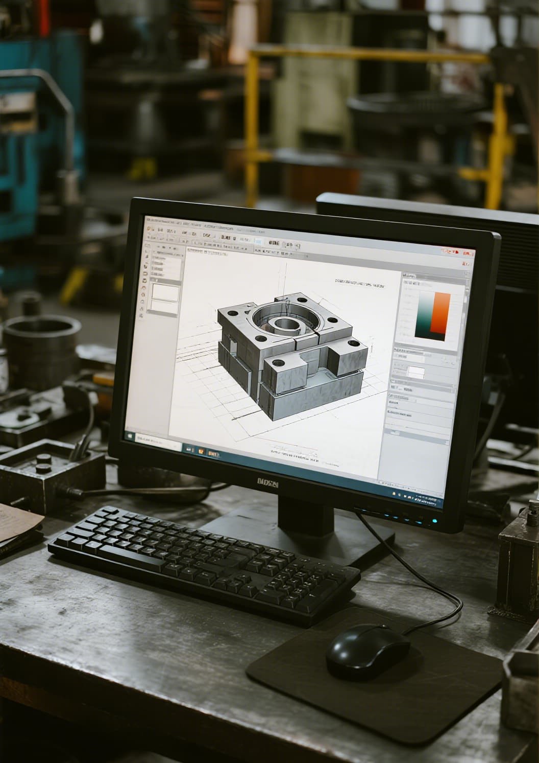 Quality control engineer inspecting precision manufactured parts in factory