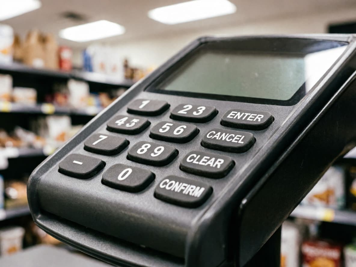 POS terminal with P+R conductive keypad