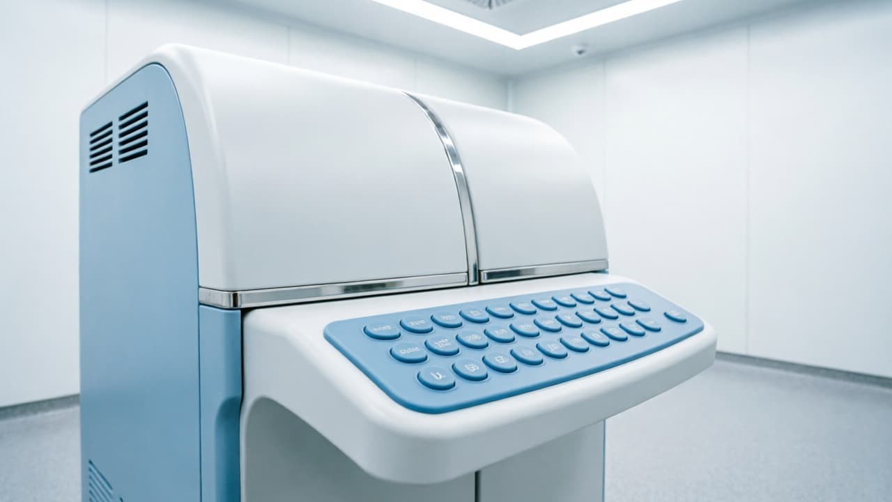 Medical device with silicone keypad control panel in clinical laboratory