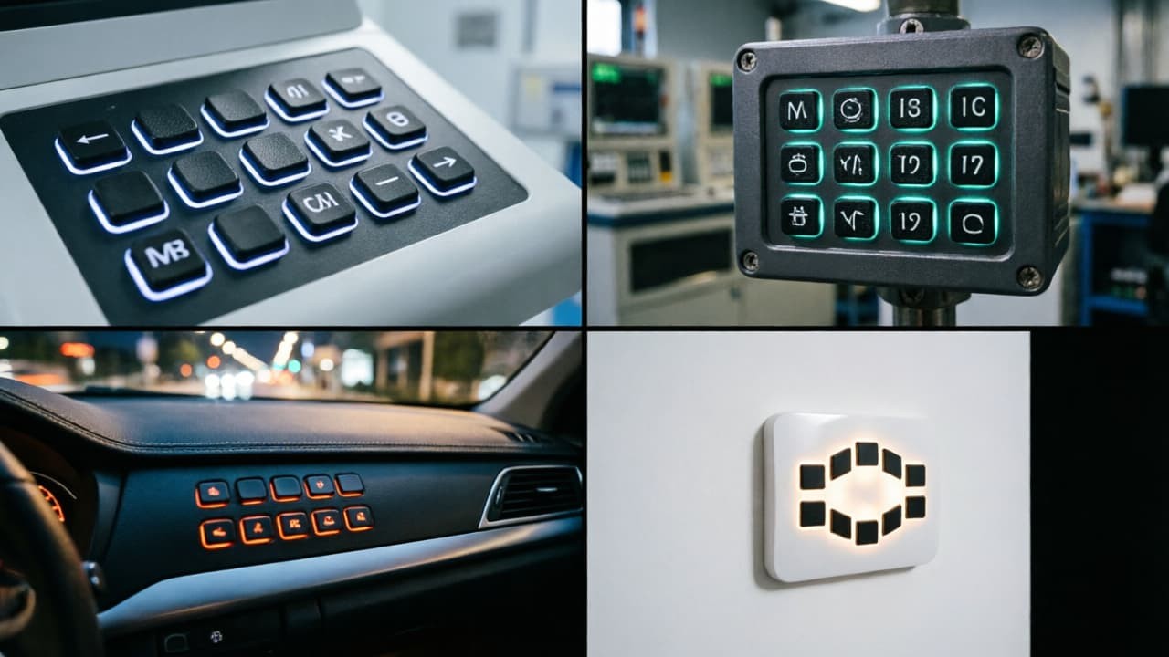 Backlit silicone keypad applications in medical industrial automotive and smart home