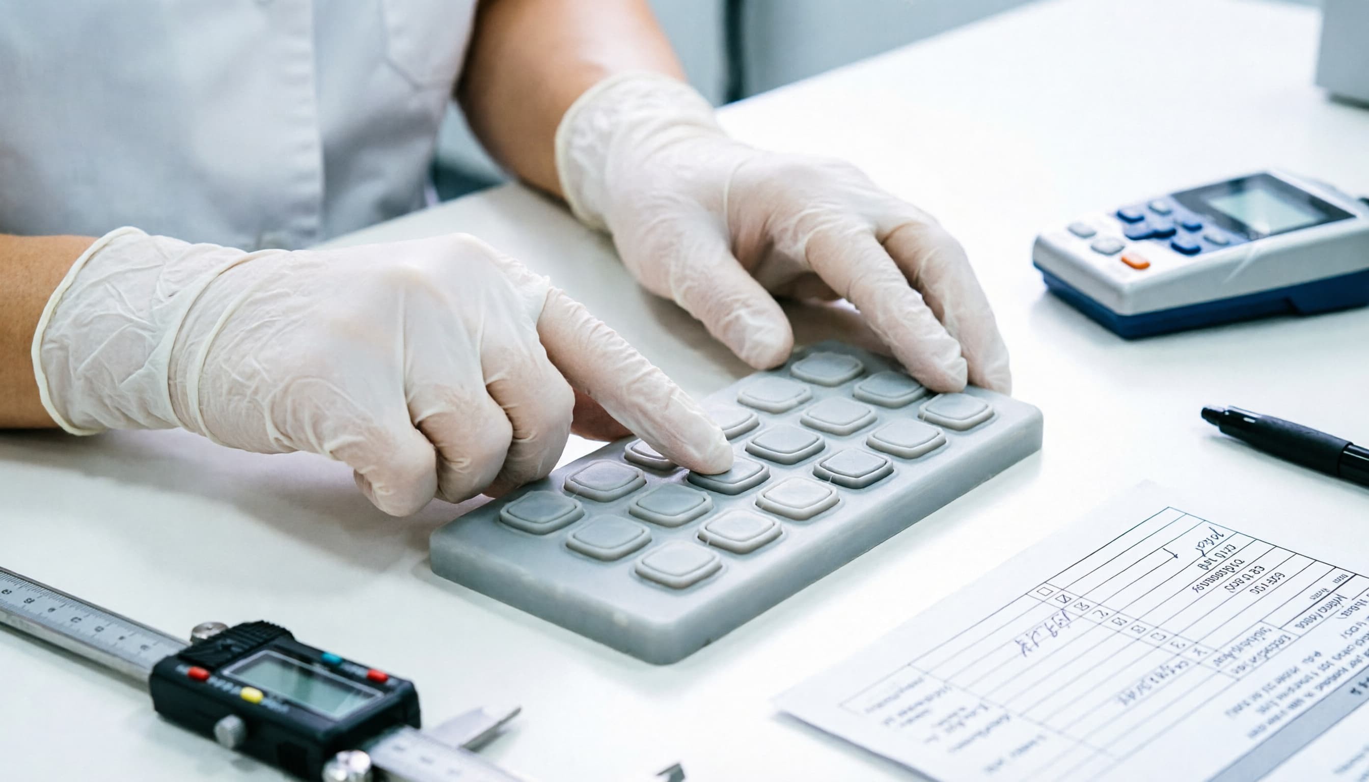 Quality inspection of silicone rubber keypad