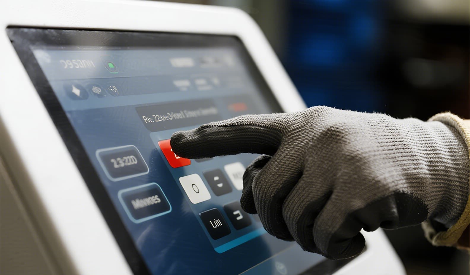 Touchscreen failure with gloved finger unable to register input on a process instrument display
