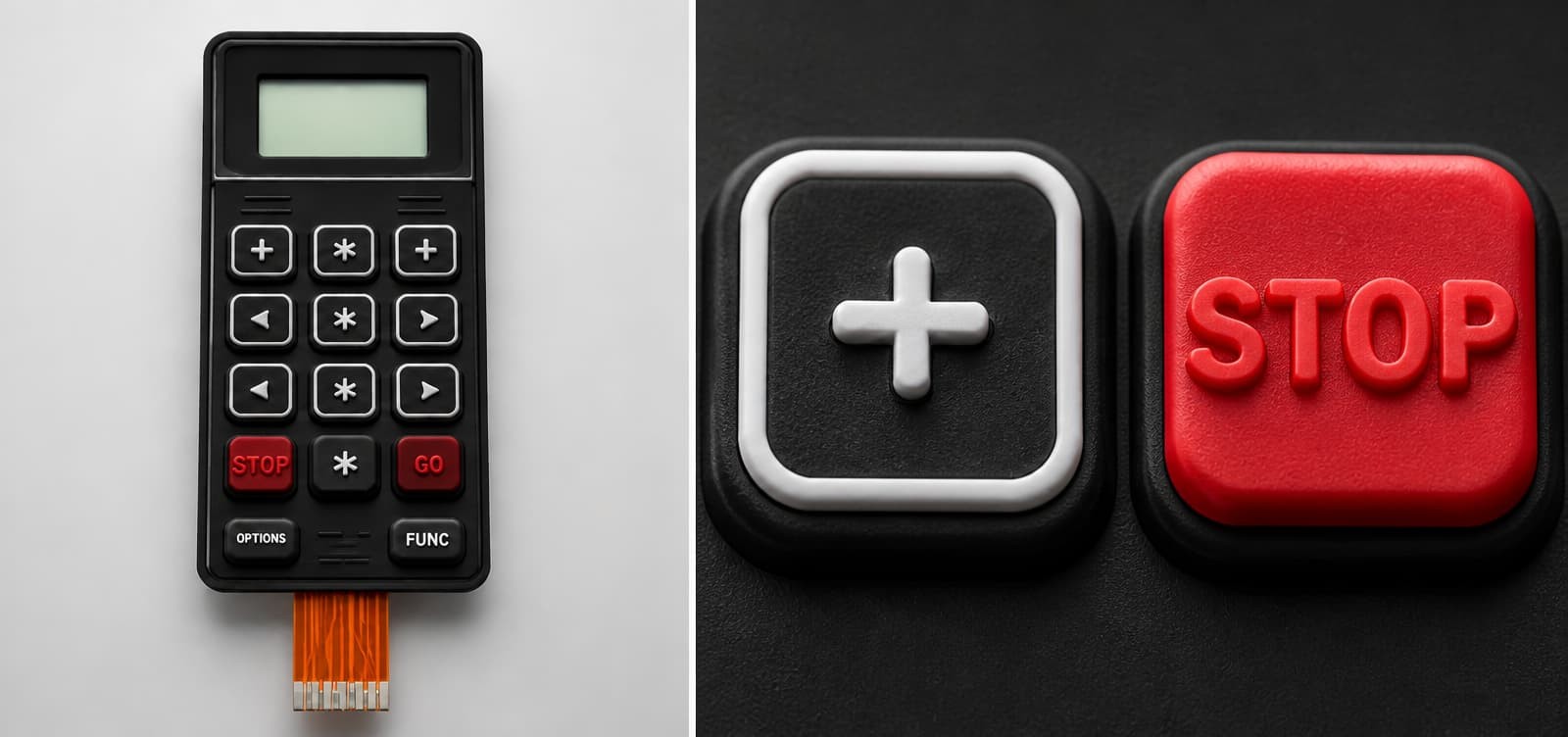 Overmolded two-shot multi-color silicone membrane switch with permanent legends