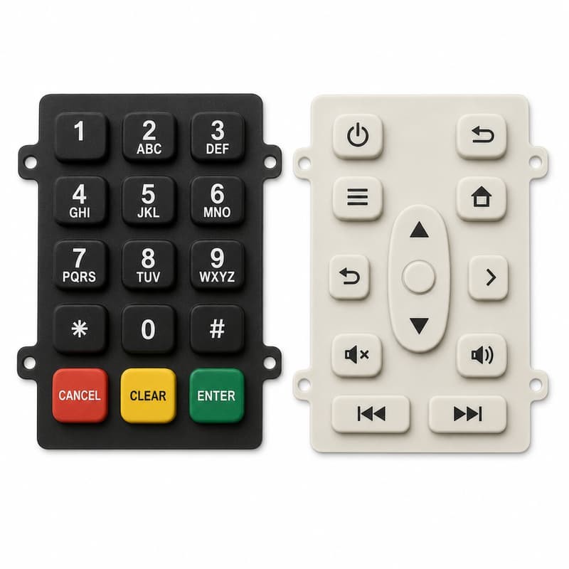 Rugged industrial silicone keypad assemblies