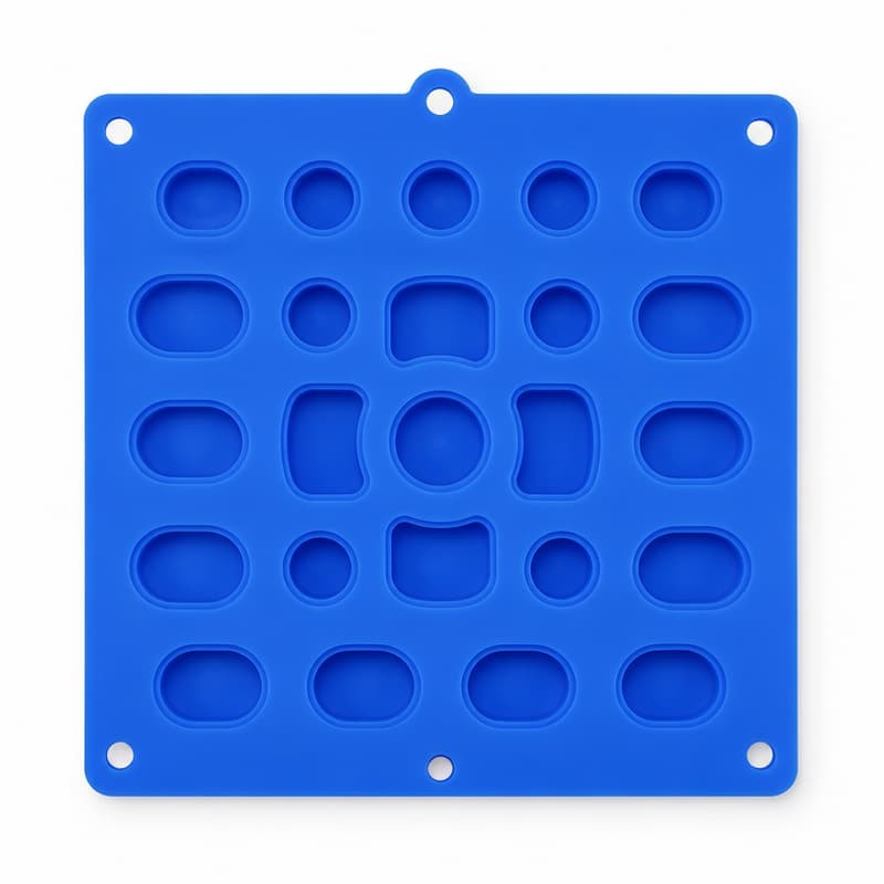 Underside of silicone keypad with carbon pill contacts